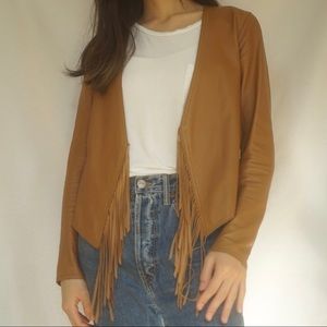 Derek Lam 10 Crosby leather fringe jacket
